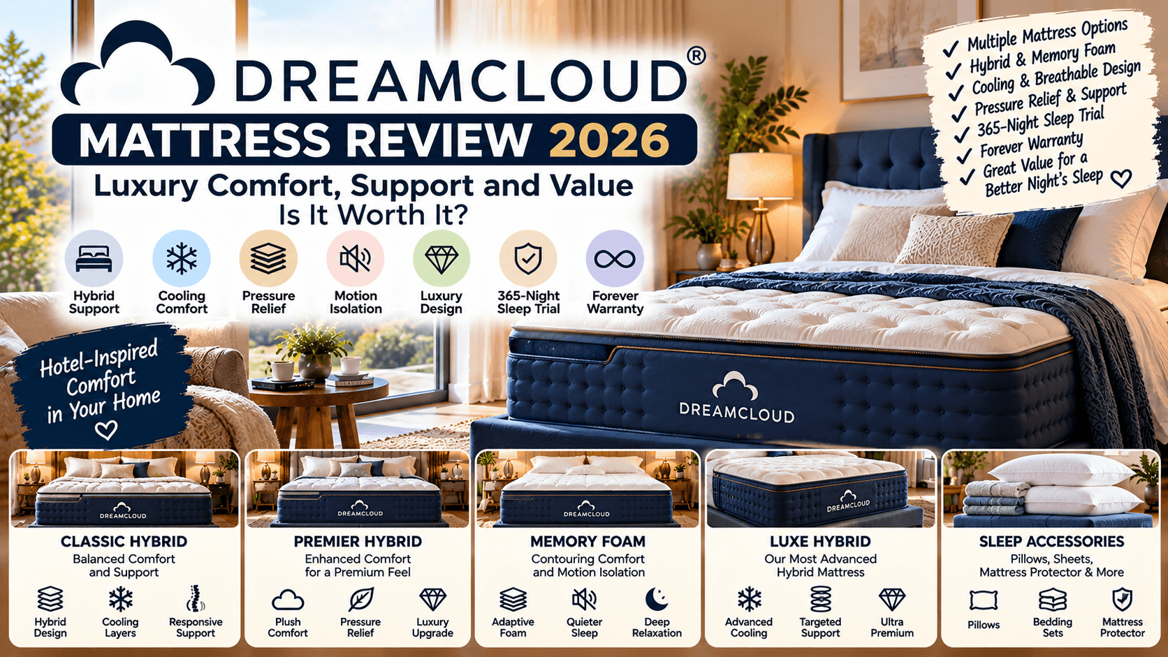 DreamCloud Mattress Review 2026: Prices, Comfort, Pros and Cons