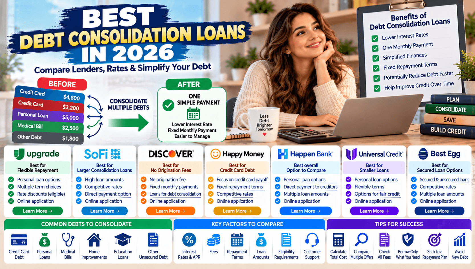 Best Debt Consolidation Loans in 2026: Compare Lenders, Rates, and Fees