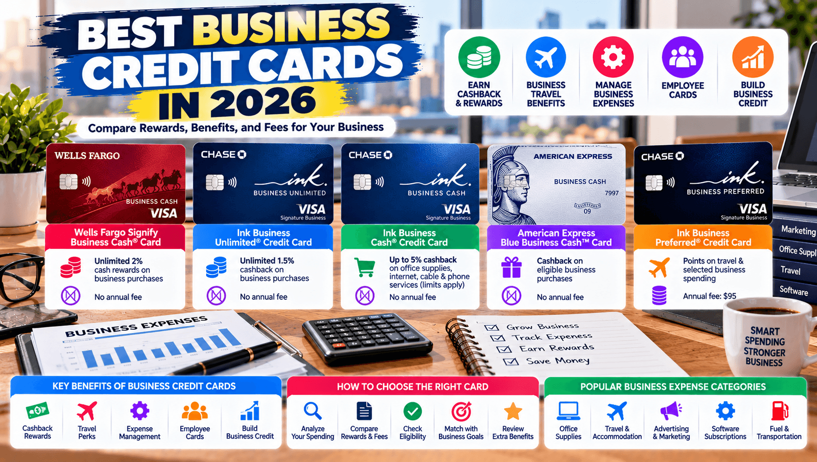 Best Business Credit Cards in 2026: Rewards, Benefits, and Fees Compared