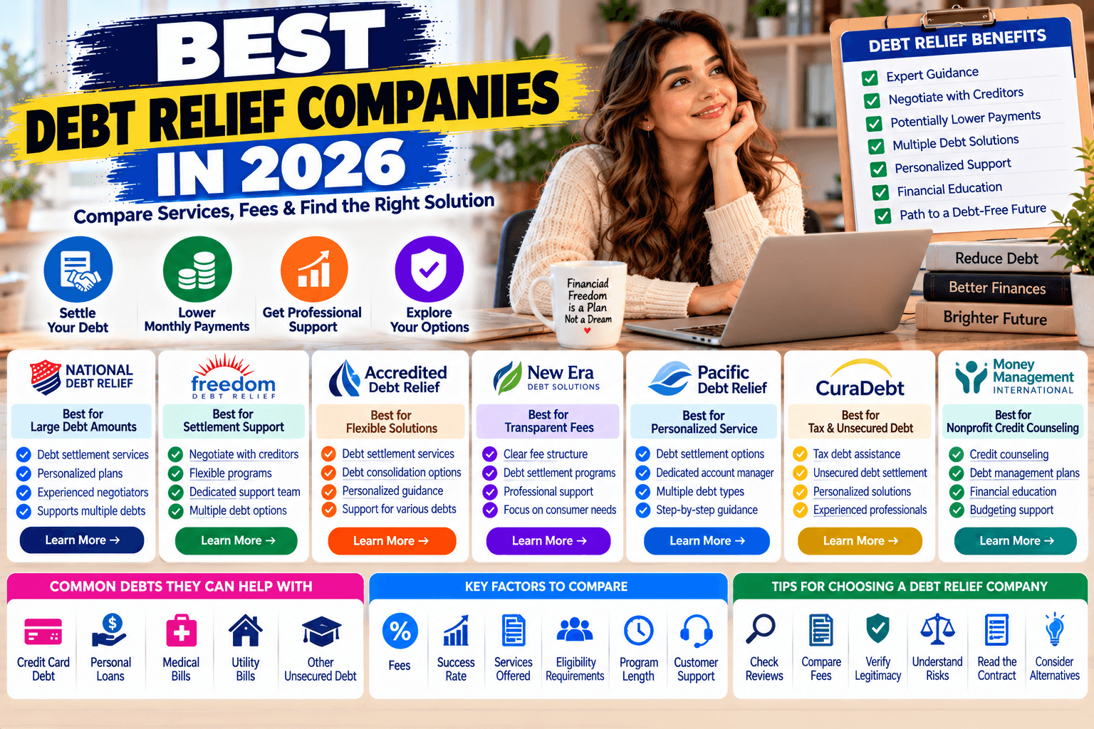 Best Debt Relief Companies in 2026: Compare Services, Fees, and Risks