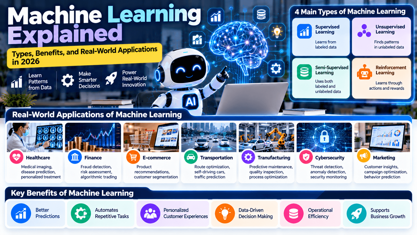 Machine Learning Explained: Types, Benefits, and Real-World Applications in 2026