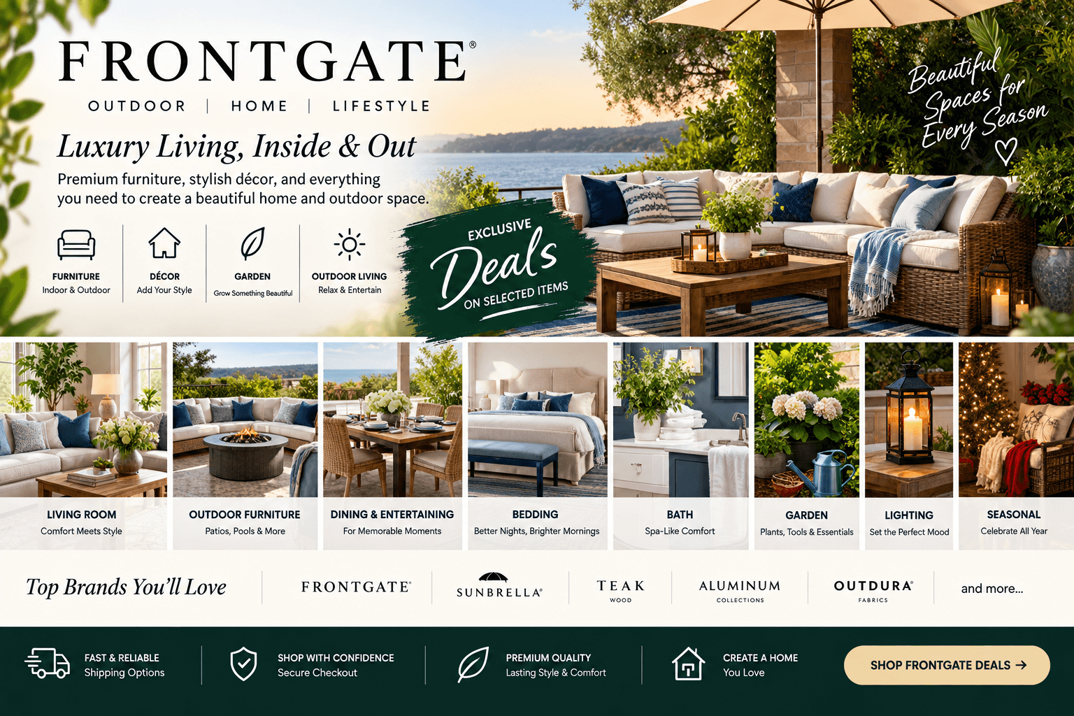 Frontgate Deals and Brands: Complete Guide to Luxury Home, Patio, and Outdoor Shopping